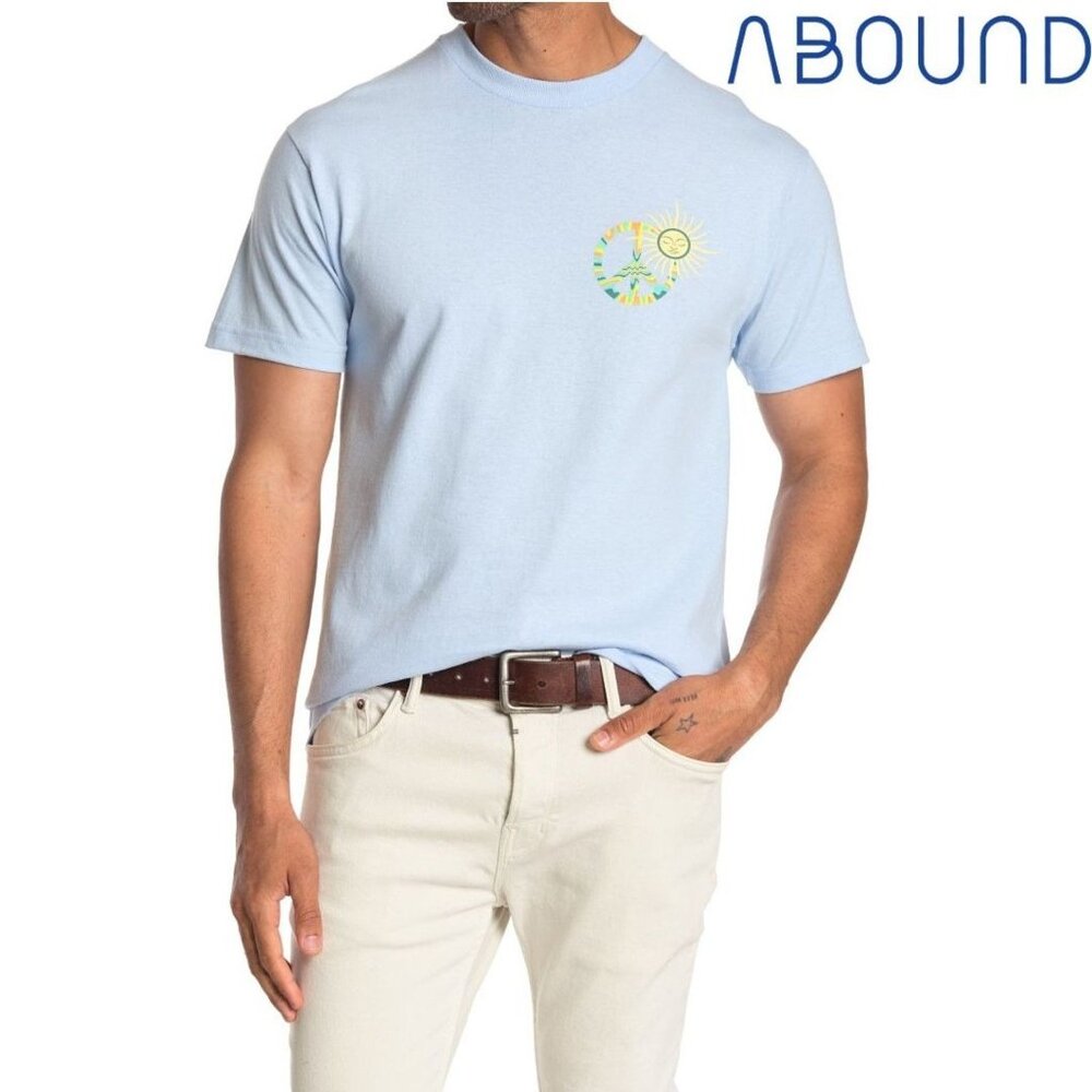 ABOUND Short Sleeve‎ Graphic T-shirt In Blue Peace Sign NWT